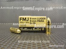1000 Round Case of 9mm Luger Sellier Bellot 124 Grain FMJ Ammo For Sale SB9B With Free Shipping